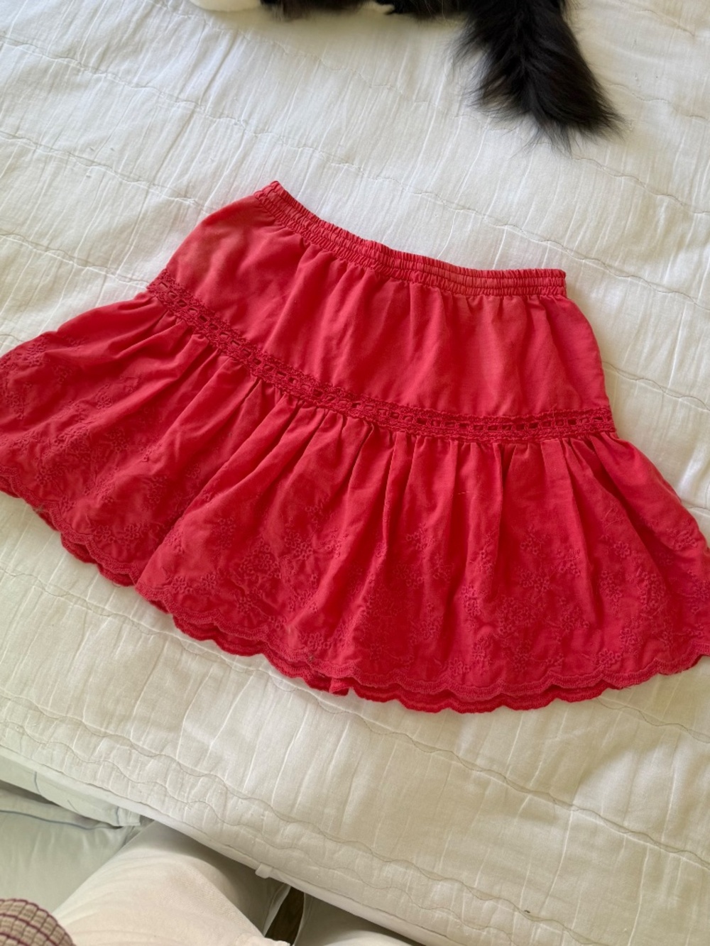 VINTAGE y2k tiered ruffle floral embroidered mini skirt - Picture 6 of 7